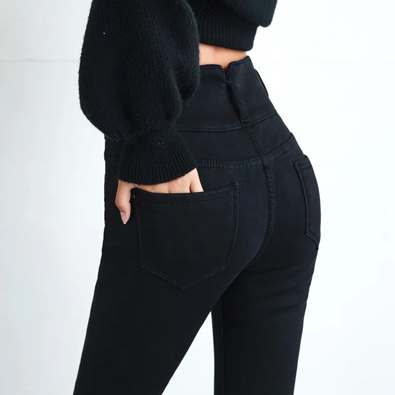 Thick Jeans Female Winter Skinny