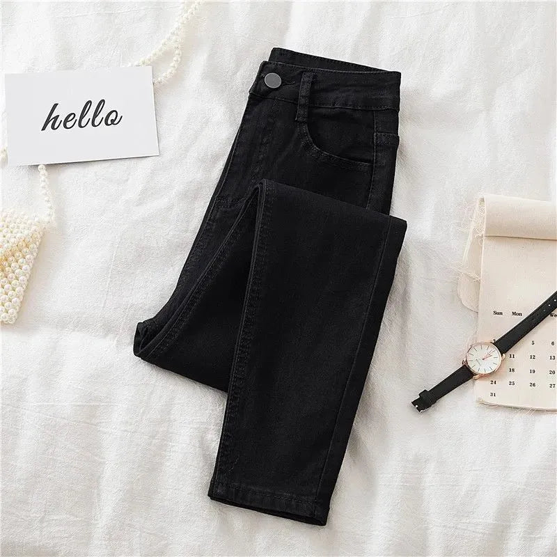 2024 New Jeans Female Denim Pants Black Color Womens Jeans