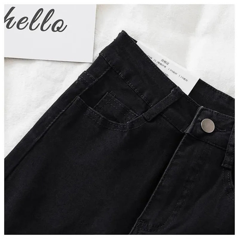 2024 New Jeans Female Denim Pants Black Color Womens Jeans