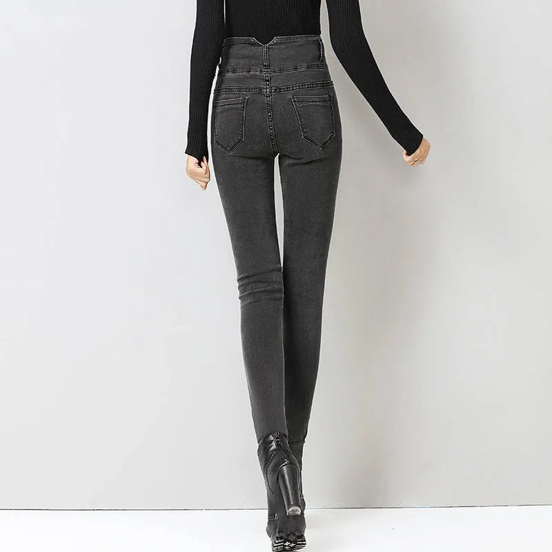 Thick Jeans Female Winter Skinny