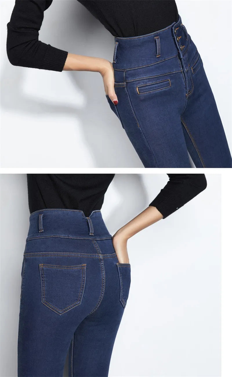 Thick Jeans Female Winter Skinny