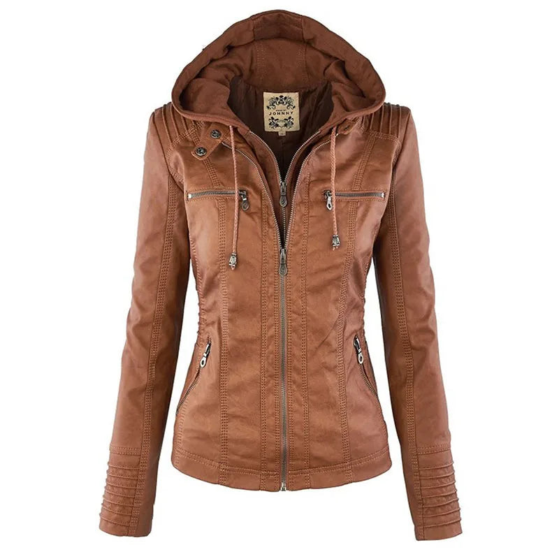 Faux Leather Jacket Women 2024