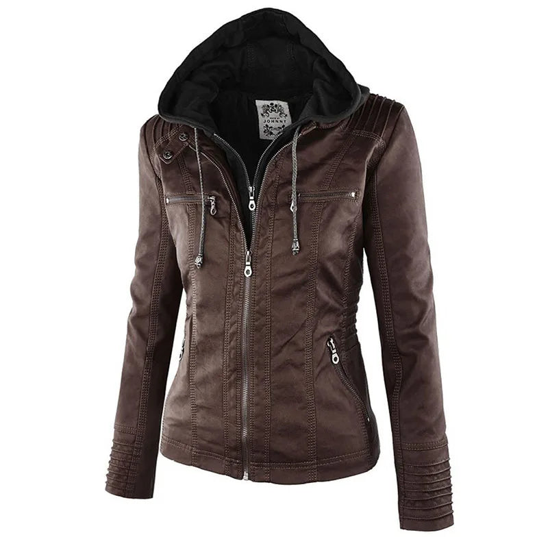 Faux Leather Jacket Women 2024