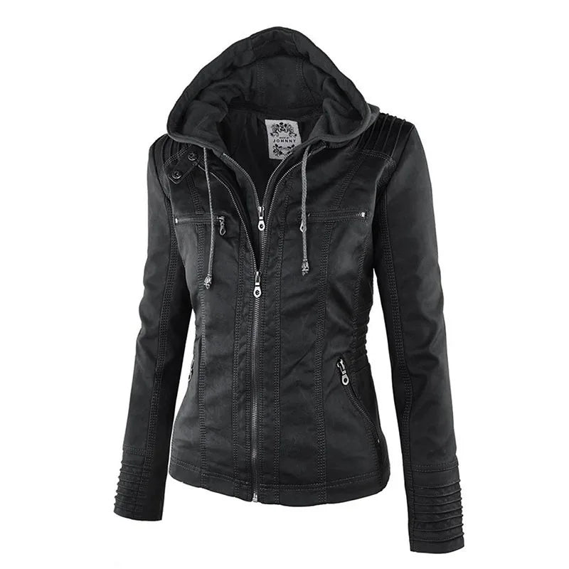 Faux Leather Jacket Women 2024