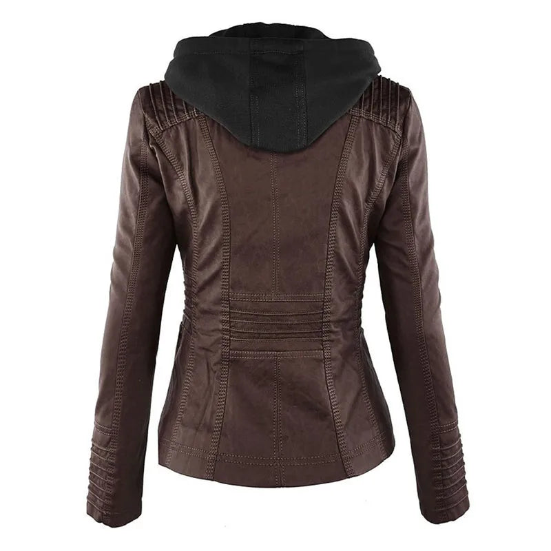 Faux Leather Jacket Women 2024