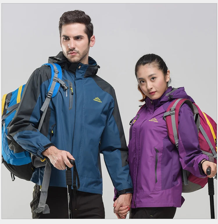 TRVLWEGO Camping Hiking Jacket Women Autumn Outdoor Sports Coats Climbing Trekking Windbreaker Travel Waterproof Purple Rosy