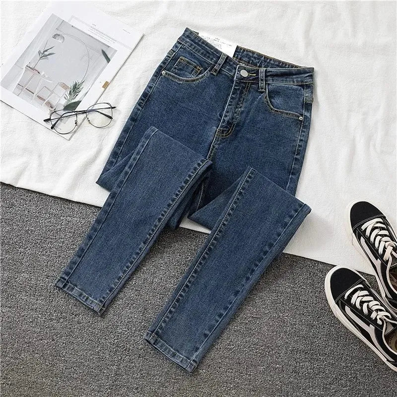 2024 New Jeans Female Denim Pants Black Color Womens Jeans