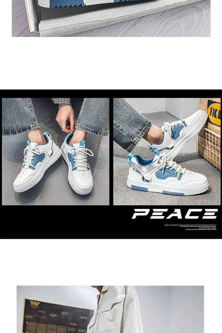 Men's shoes 2025 summer new breathable white shoes men's trendy and versatile thick soled sports