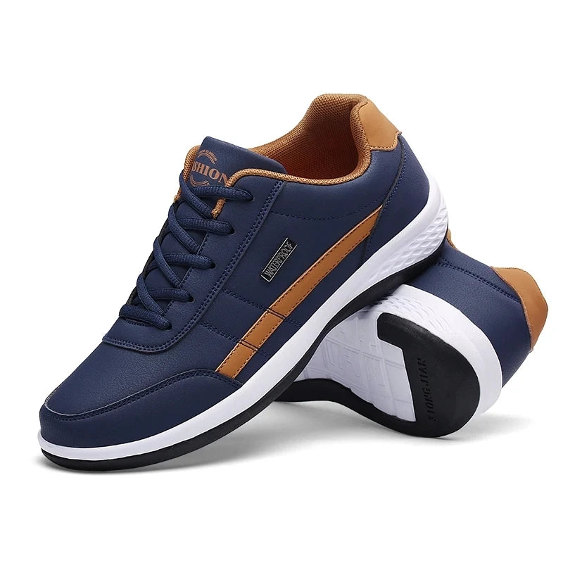 Men's Fashion Leather Casual Sneakers Sports Running Shoes Breathable Outdoor Men