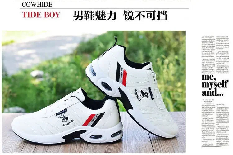 PU Leather Men Sneakers Breathable