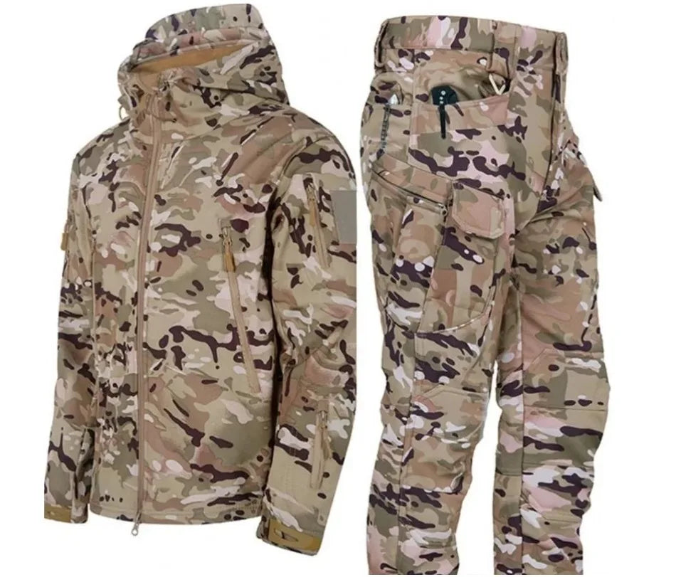 Winter Soft Shell Mens Tactical Set Outdoor Windproof