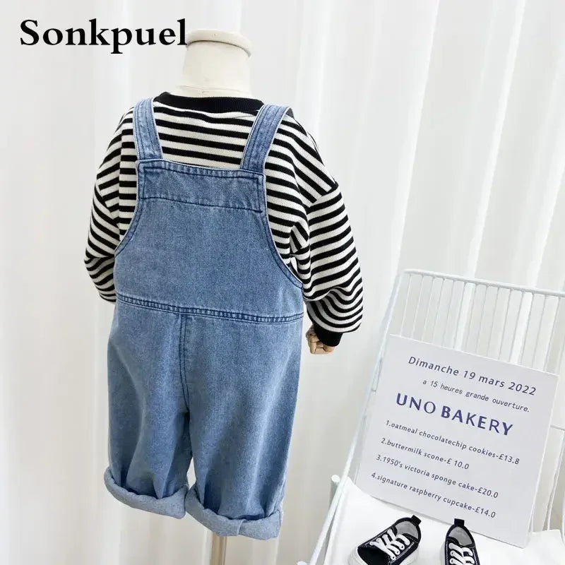 Children'S Overalls Pants Boys Fall Pants 2024 New Baby Trousers Spring and Autumn Jeans Girls Pants