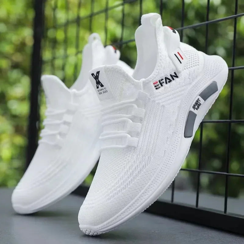 Spring White Casual Shoes Breathable Non-slip Walking Sneakers