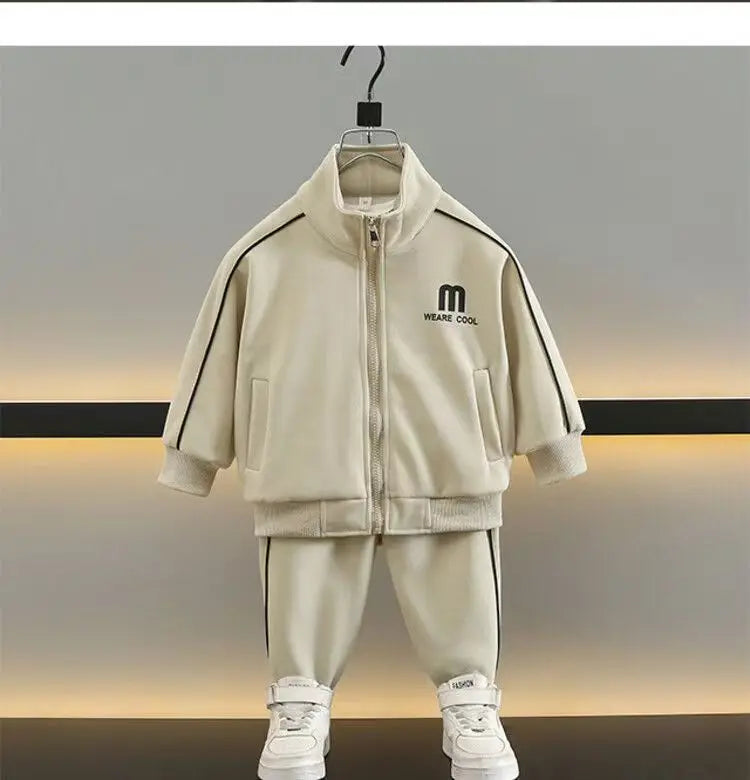 Kids Tracksuit Baby Boy Clothes Set Autumn Children Clothing Boys Casual Stand Collar Print Sports Suit 2 To 7 Years Old