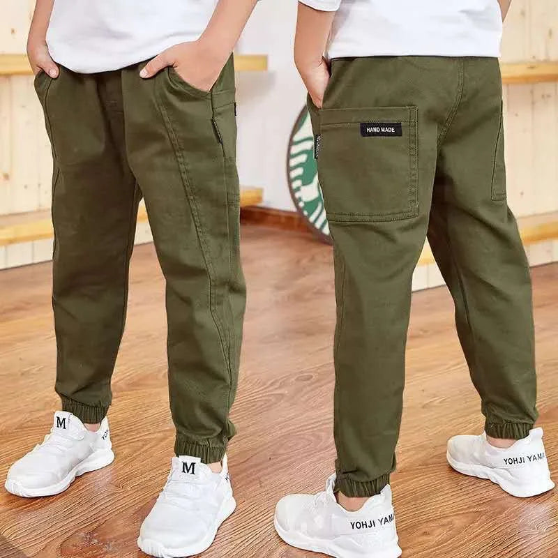 2023 Fashion Spring Autumn Cotton Boys Pants Children Trousers Casual Kids Sports Pants 3-13 Years Teenager Boys High Clothes