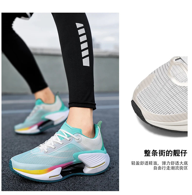 Professional Running Shoes for Men Shock-Absorbant Jogging Sneakers Women Height Increasing Outdoor Sneakers Low Top Sneakers