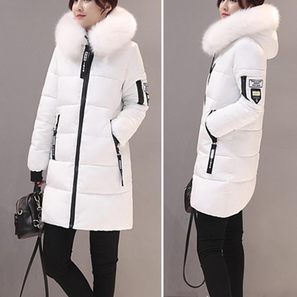 Winter Women Parka Coats Long Cotton Casual Fur Hooded Jackets. Thick Warm Slim-fit Jacket