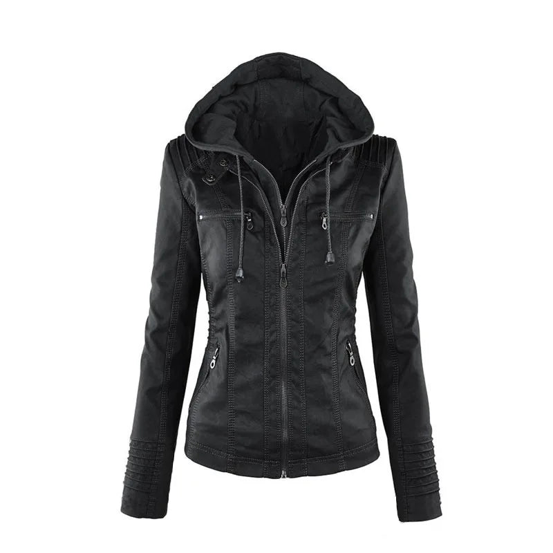 Faux Leather Jacket Women 2024