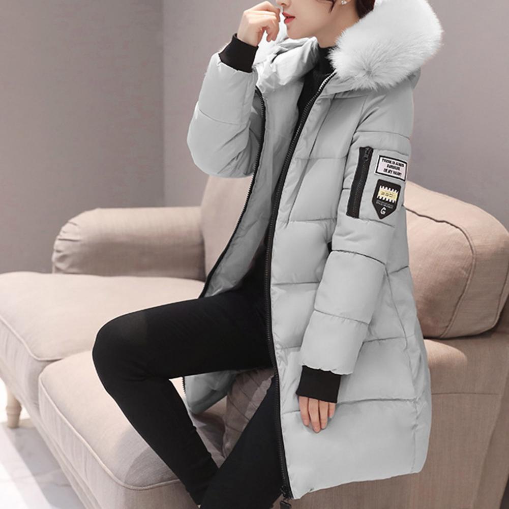 Winter Women Parka Coats Long Cotton Casual Fur Hooded Jackets. Thick Warm Slim-fit Jacket