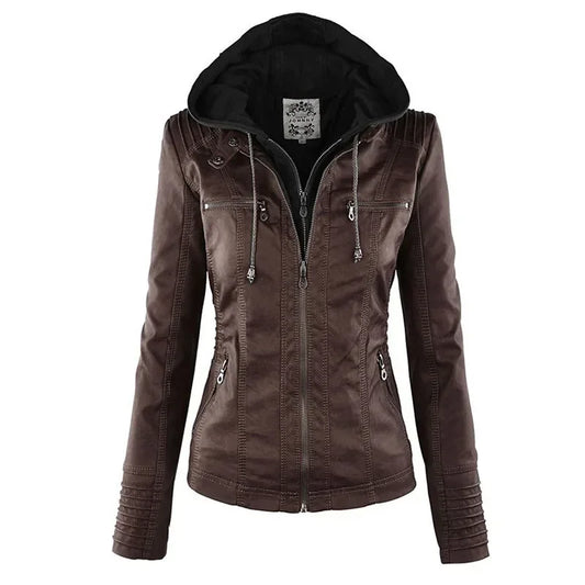 Faux Leather Jacket Women 2024