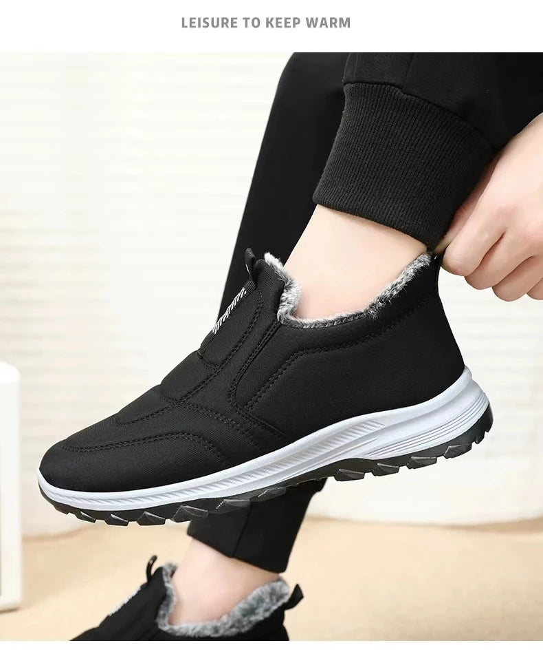 Winter Shoes Mens Snow Boots Thick Fur Non-slip Sneakers Male Cotton Ankle Boots