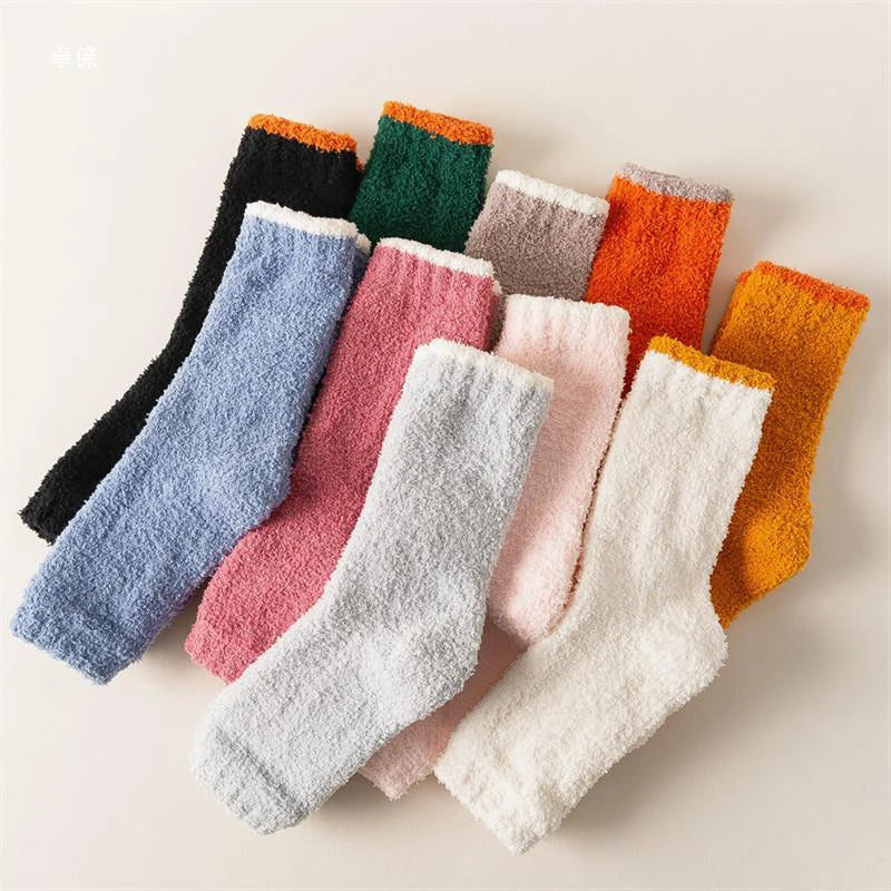 Winter Thicken Knee Warmer Women'S Coral Fleece Warm Soft Leg Knee Pads For Arthritis Knee Pad Knee Protector Plush Long Socks