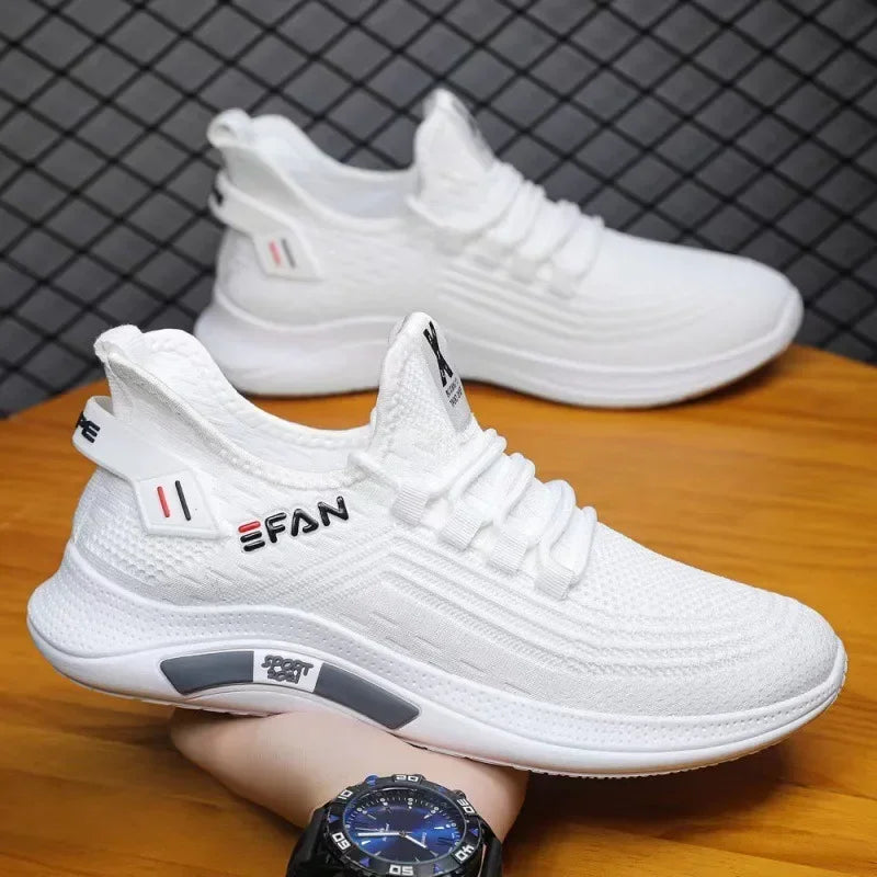 Spring White Casual Shoes Breathable Non-slip Walking Sneakers