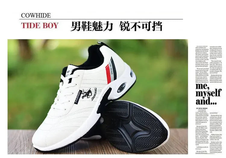 PU Leather Men Sneakers Breathable