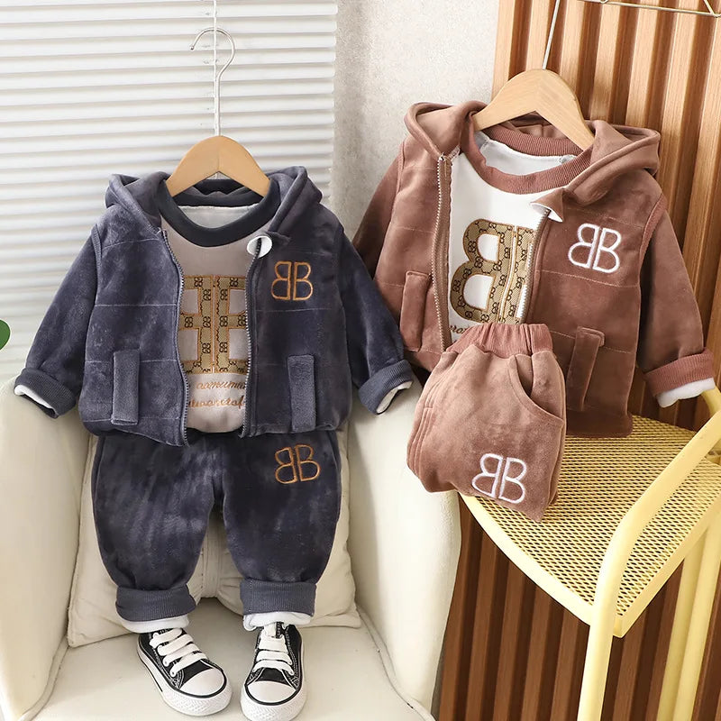 1 2 3 4 Years Winner Baby Boys Clothes Cute Lion Autumn Boys Clothing Sets Coat + Vest + Pants Boys Suits Children's Clothing