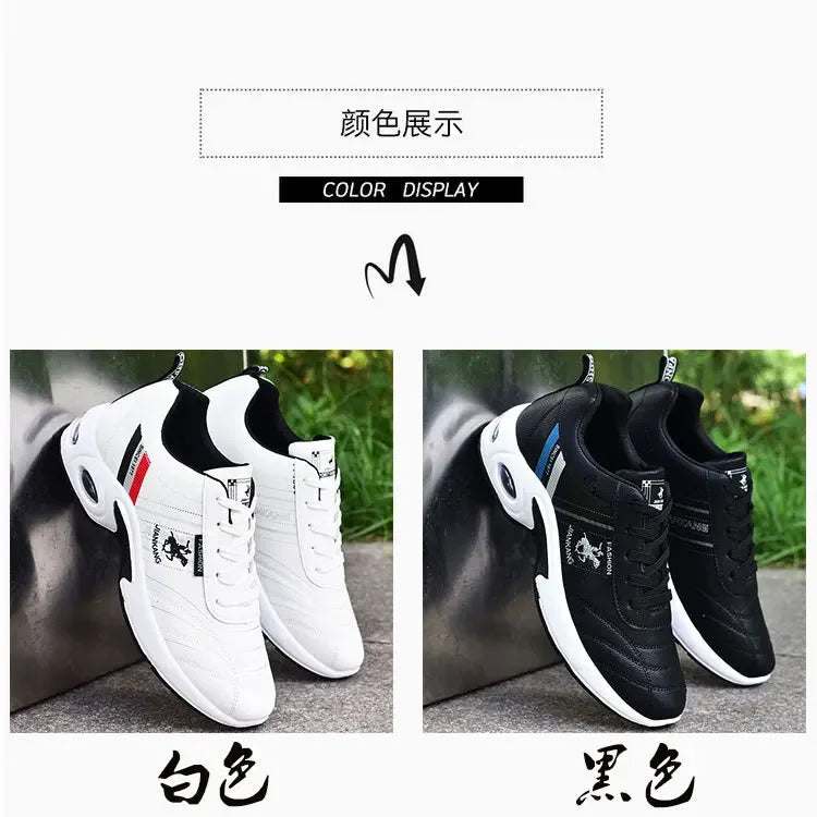 PU Leather Men Sneakers Breathable