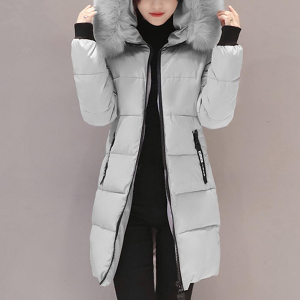 Winter Women Parka Coats Long Cotton Casual Fur Hooded Jackets. Thick Warm Slim-fit Jacket