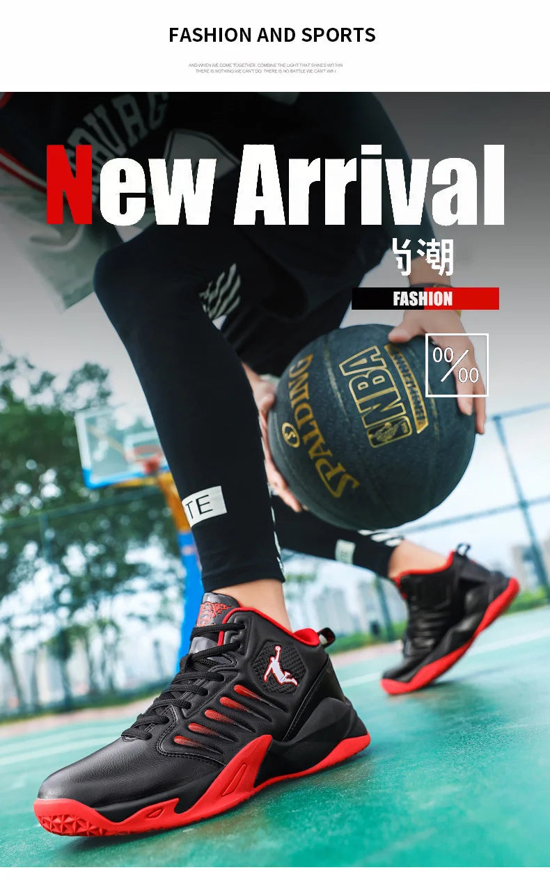 Shoes Leather Men's Sneaker Men Non-Slip Training Basketball