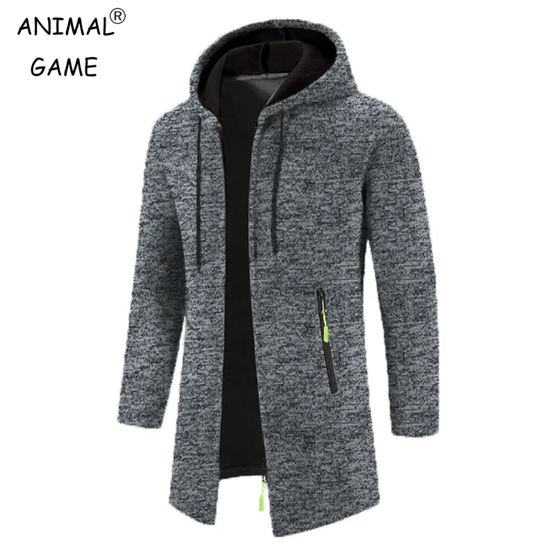 New Men Hooded Sweaters Autumn Warm Jacket Coats Oversize