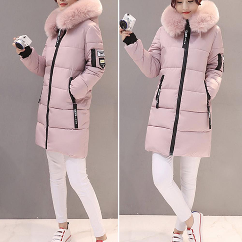 Winter Women Parka Coats Long Cotton Casual Fur Hooded Jackets. Thick Warm Slim-fit Jacket