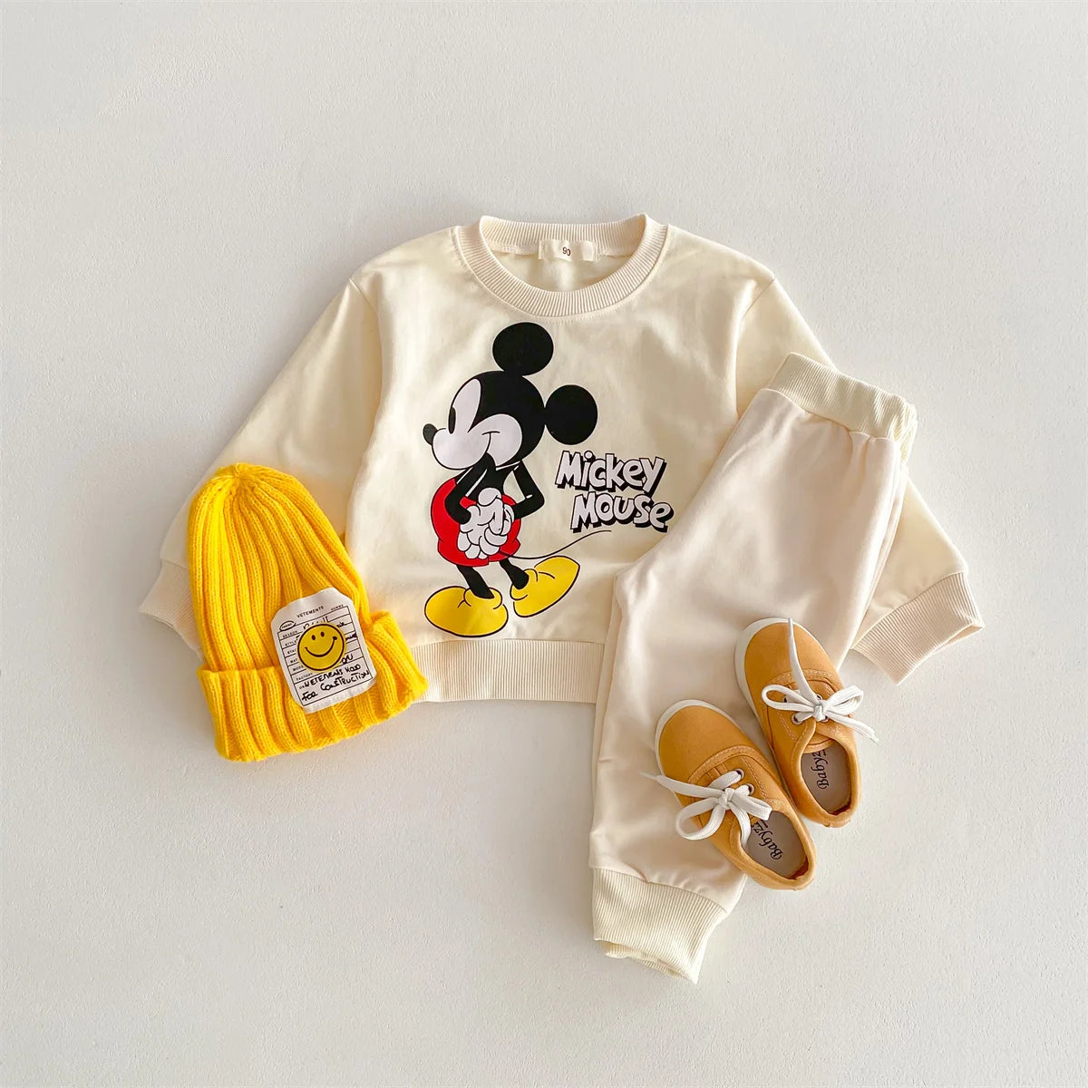 Mickey Mouse Printed Sweatshirts Sets Child New Style O-neck Hoodies +Trousers Baby Boys Casual Fashion