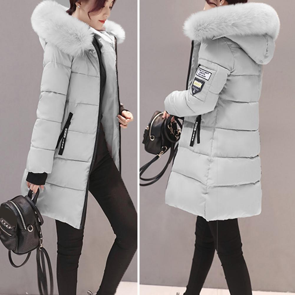 Winter Women Parka Coats Long Cotton Casual Fur Hooded Jackets. Thick Warm Slim-fit Jacket