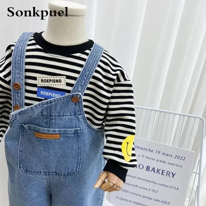 Children'S Overalls Pants Boys Fall Pants 2024 New Baby Trousers Spring and Autumn Jeans Girls Pants