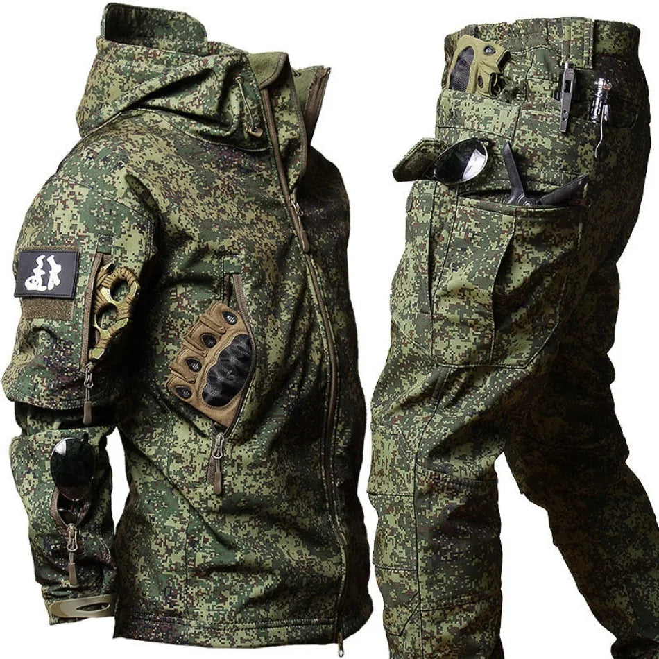 Winter Soft Shell Mens Tactical Set Outdoor Windproof