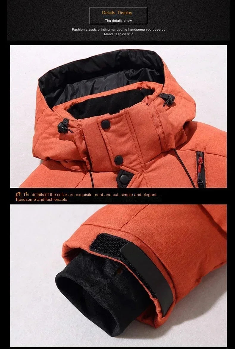 Men's Goose Down Jacket and Tactical Pants, Winter Fishing Suit, Warm, Snow Skiing, Mountain Climbing, Hunting Sportswear