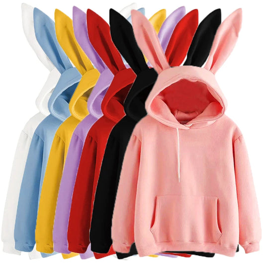 Autumn Winter Women Hoodies Kawaii Rabbit Ears