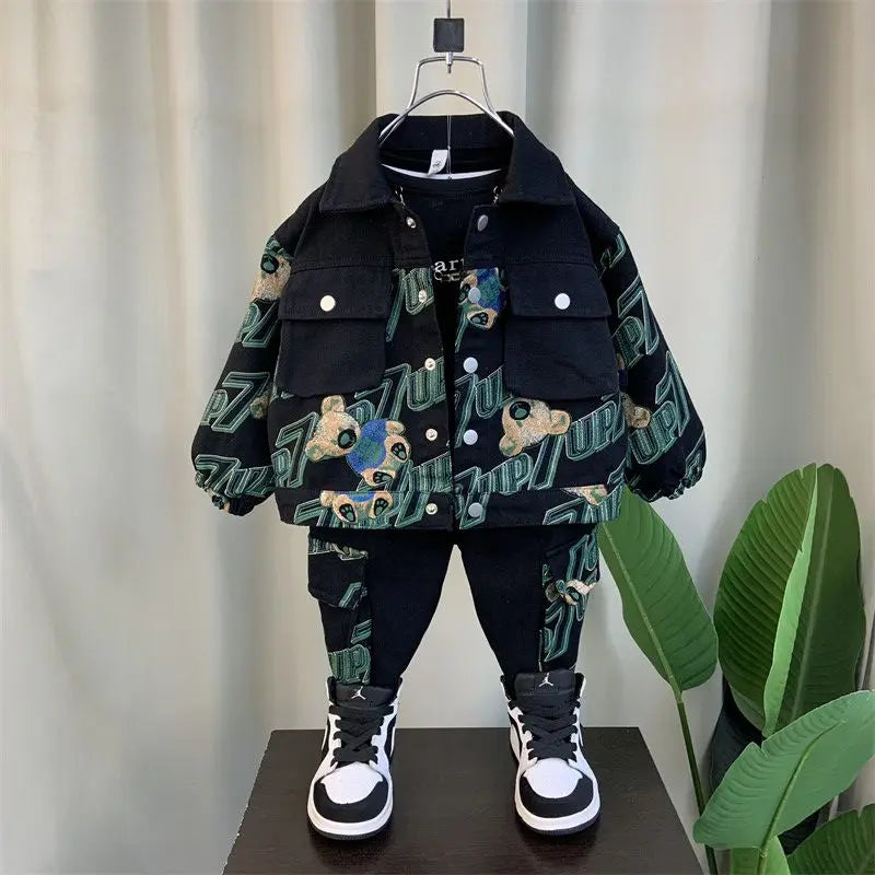 2-10 Years Children Clothing Set Boys Casual Clothes Kids Fashion Sweatshirt And Pants 2 Pcs Baby Autumn Winter Tracksuits