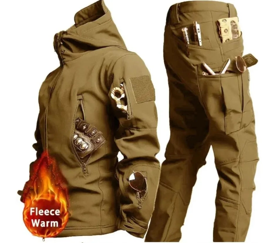 Winter Soft Shell Mens Tactical Set Outdoor Windproof