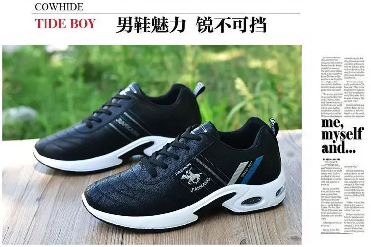 PU Leather Men Sneakers Breathable